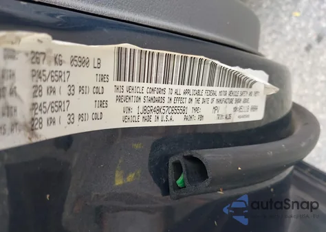 2007 Jeep Grand Cherokee Laredo z USA, uszkodzony, nr VIN 1J8GR48K57C655581